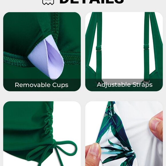 Women Plus Size Tankini Swimsuit Two Piece Flowy Swimdress Bathroom - Picture 6 of 6